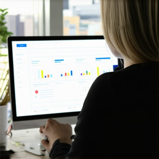 SEO analyst reviewing local search data with Fort Worth skyline
