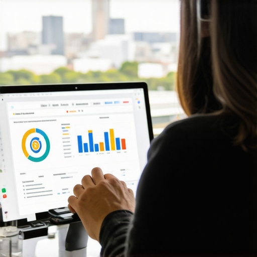 Digital marketer analyzing local SEO data with Fort Worth cityscape