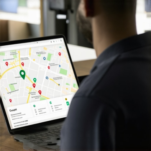 Fort Worth Local SEO Optimization Business owner optimizing Google Maps profile with Fort Worth landmarks