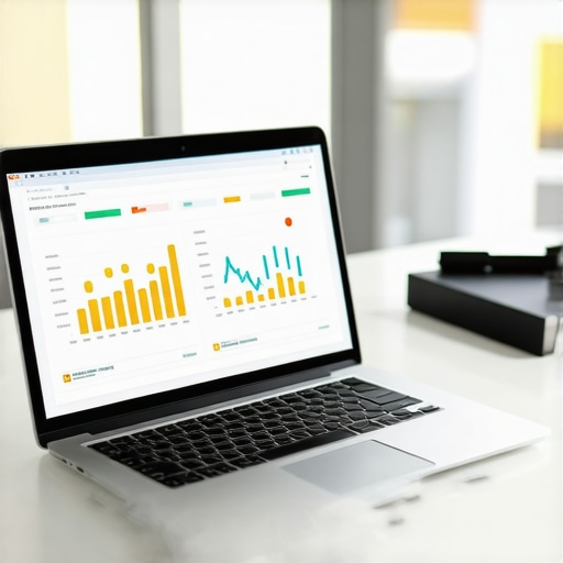 Digital SEO Tools for Local Optimization Laptop displaying SEO analytics and citation management tools