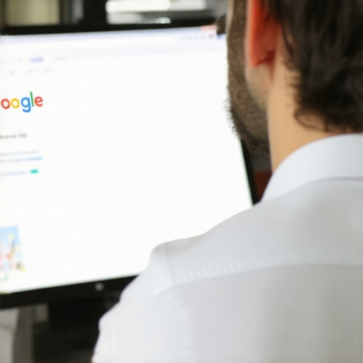 Verifying Business Listings on Google Person verifying Google My Business profile online during work