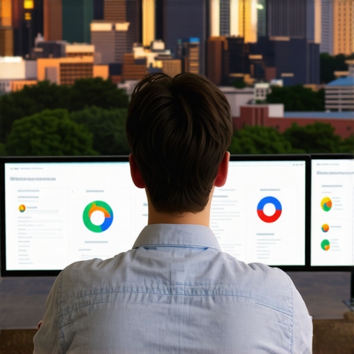 A digital marketer reviewing SEO analytics for Fort Worth business