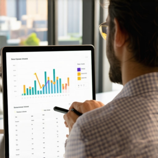 Digital marketer analyzing local SEO data with Fort Worth skyline.