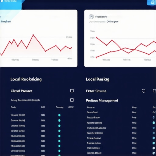 Screenshot showing local SEO metrics, citation status, and ranking graphs for Fort Worth businesses in a management tool
