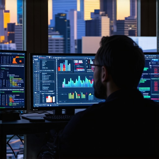 Analyzing Local SEO Data in Fort Worth A digital marketer reviewing SEO analytics dashboards for Fort Worth's local search rankings.