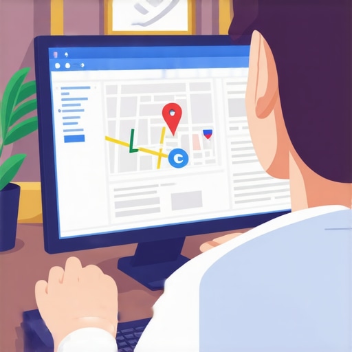 Google Maps Optimization for Fort Worth Local SEO Person optimizing Google Maps profile for a Fort Worth business with maps and digital icons on screen.