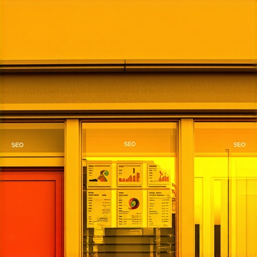 Illustration of Fort Worth storefront with SEO analytics overlay