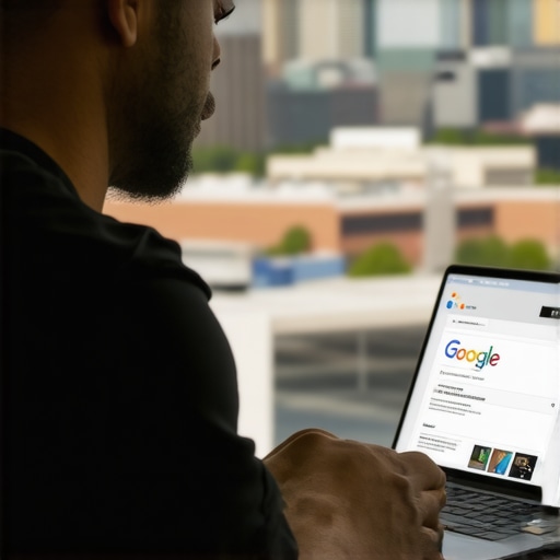 Fort Worth business owner editing Google Business Profile on laptop.